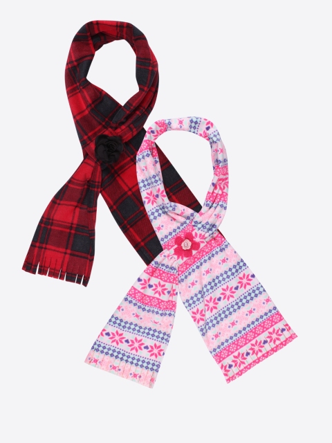 

CUTECUMBER Girls Pack Of 2 Mufflers, Pink