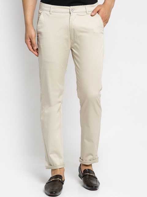 

Rodamo Men Beige Slim Fit Solid Chinos
