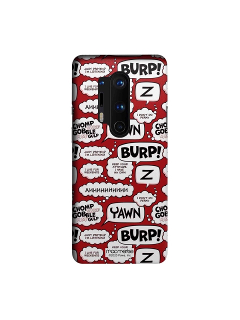 

macmerise Red & White Cartoon Characters Moods Of Garfield Red OnePlus 8 Pro Back Case