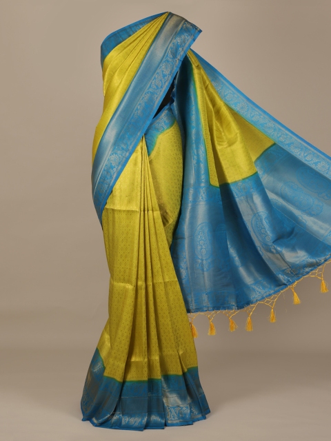 

Pothys Green & Blue Jute Silk Printed Saree
