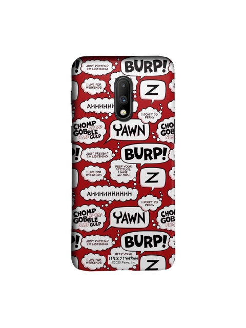 

macmerise Red & White Moods Of Garfield OnePlus 7 Back Case