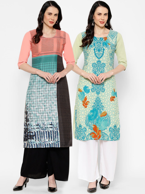 

7Threads Women Multicoloured Printed Straight Kurta, Multi