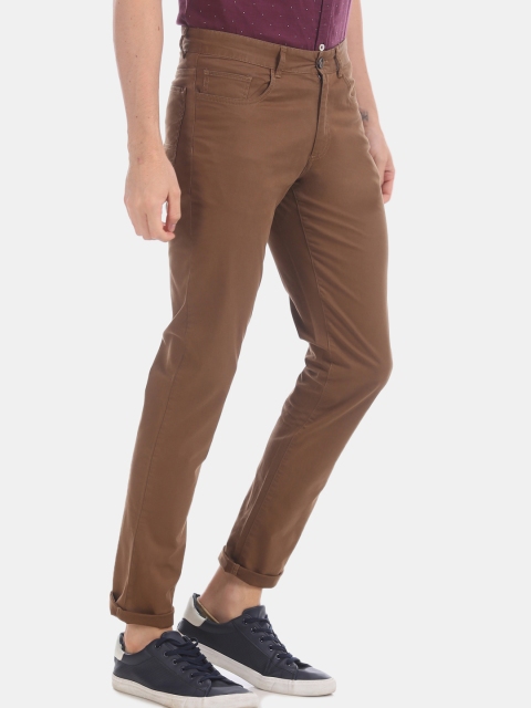 

AD By Arvind Men Brown Slim Fit Solid Chinos