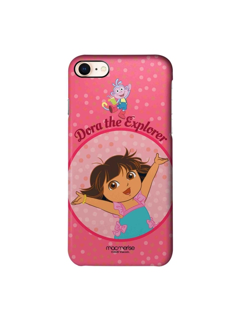 

macmerise Pink & Blue Cartoon Characters Joyful Dora iPhone 8 Back Case