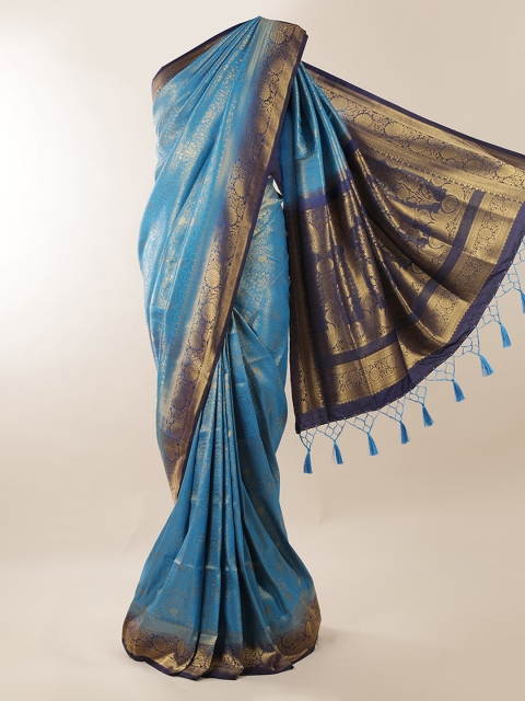

Pothys Blue Woven Design Jute Silk Saree