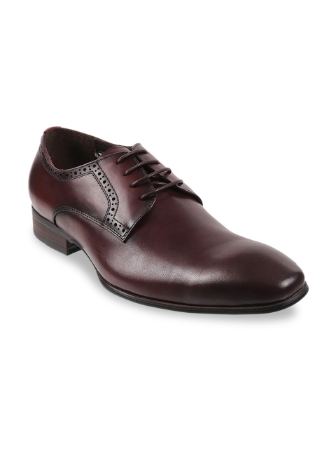 

DAVINCHI Men Maroon Solid Leather Formal Derbys