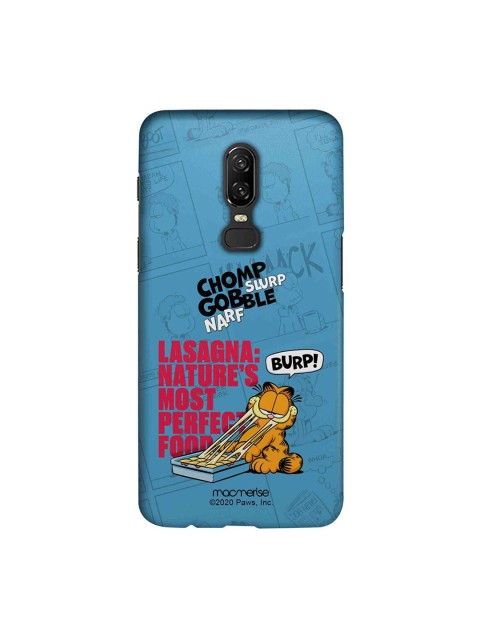 

macmerise Blue & Red Perfect Food Garfield OnePlus 6 Back Case