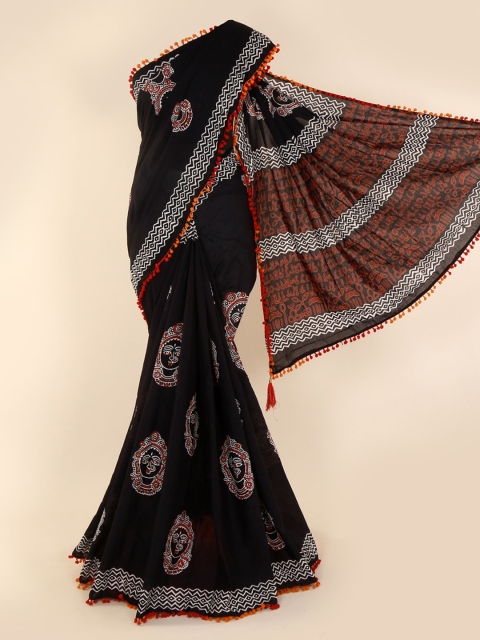 

Pothys Black Printed Pure Cotton Saree
