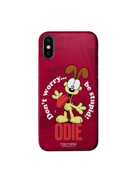 

macmerise Pink & Beige Odie Don't Worry Garfield iPhone X Back Cover