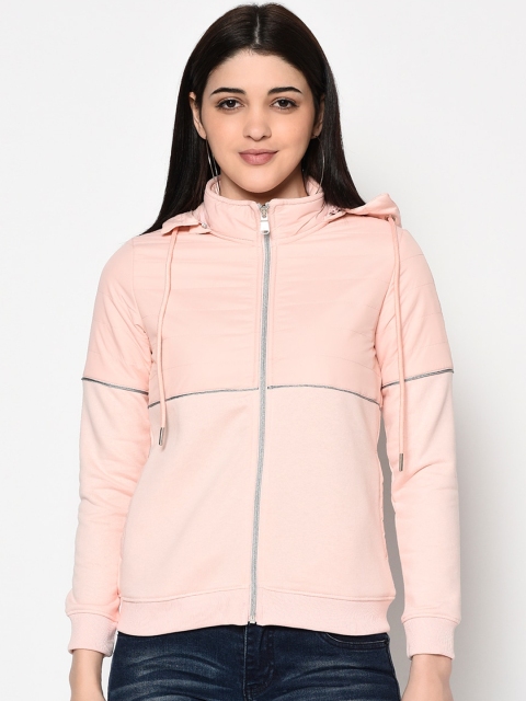

METTLE Women Pink Solid Sweatshirt