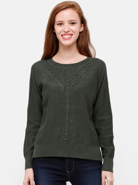 

STROP Women Green Solid Pullover Sweater