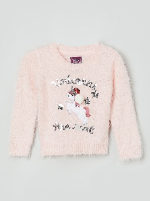 

max Girls Pink Embellished Sweatshirt
