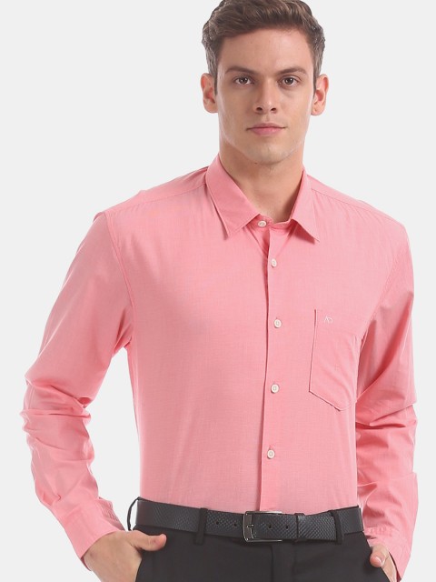 

AD By Arvind Men Pink Slim Fit Solid Formal Shirt
