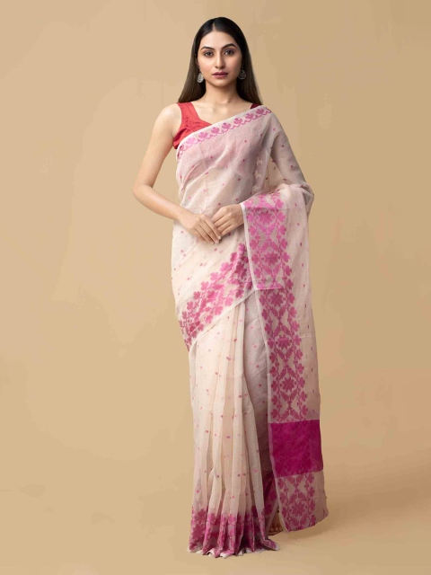 

Unnati Silks Cream-Coloured Pure Cotton Woven Design Kota Saree