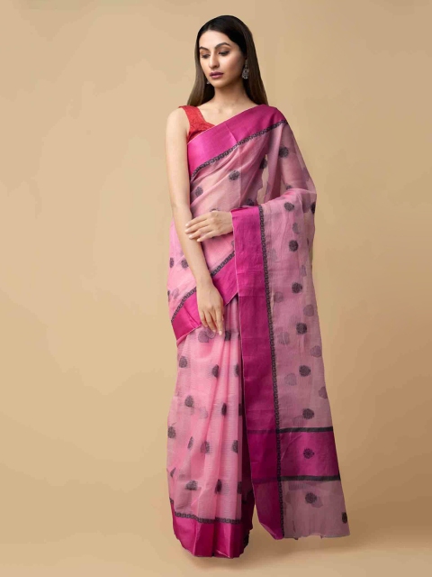 Unnati Silks Pink Pure Cotton Printed Kota Saree
