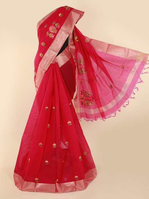 

Pothys Magenta Printed Silk Cotton Saree