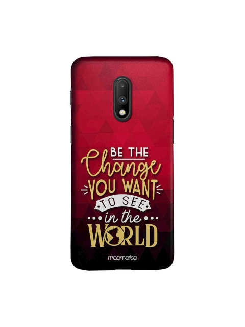 

macmerise Red & Black Macmerise Illustrations Be The Change OnePlus 7 Back Case