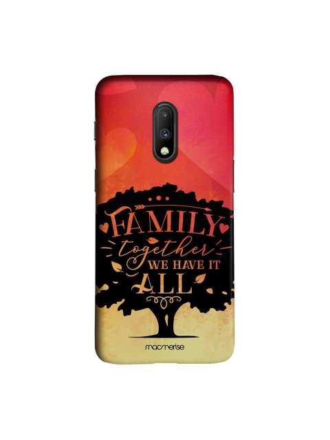 

macmerise Unisex Red & Yellow Family Is All Printed OnePlus 7 Back Case