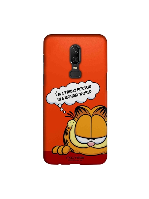 

macmerise Red & Orange Cartoon Characters Friday Garfield OnePlus 6 Back Case