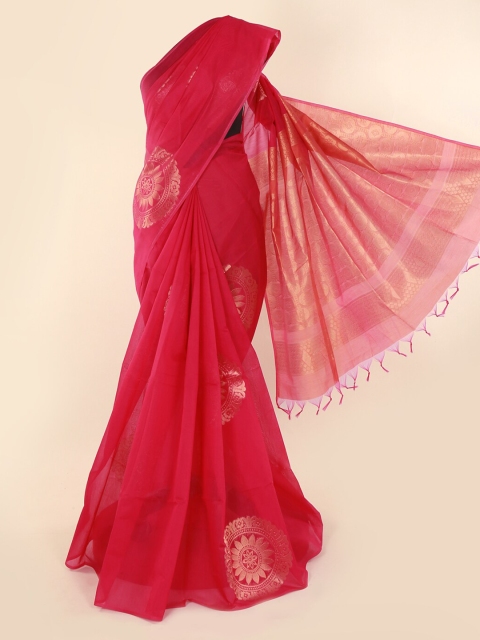 

Pothys Pink Woven Design Silk Cotton Saree