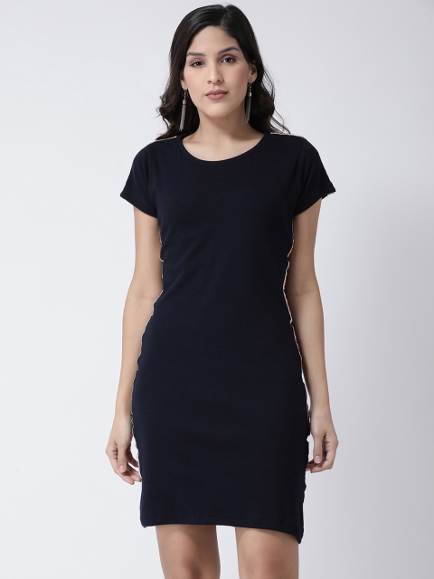 

GRIFFEL Women Navy Blue Solid T-shirt Dress