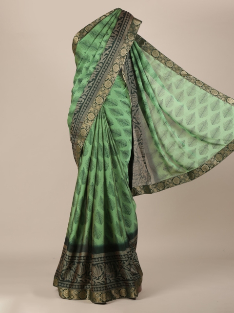 

Pothys Green Printed Poly Chiffon Saree