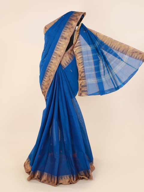 

Pothys Blue & Beige Pure Cotton Woven Design Saree