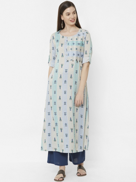 

Juliet Women Blue Printed A-Line Kurta