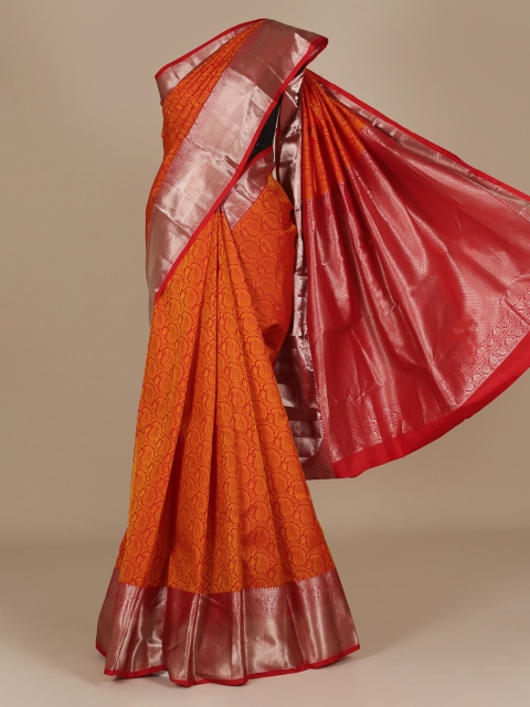 

Pothys Orange & Red Pure Silk Woven Design Saree
