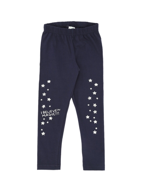 

Pantaloons Junior Girls Navy Blue & White Printed Ankle Length Leggings