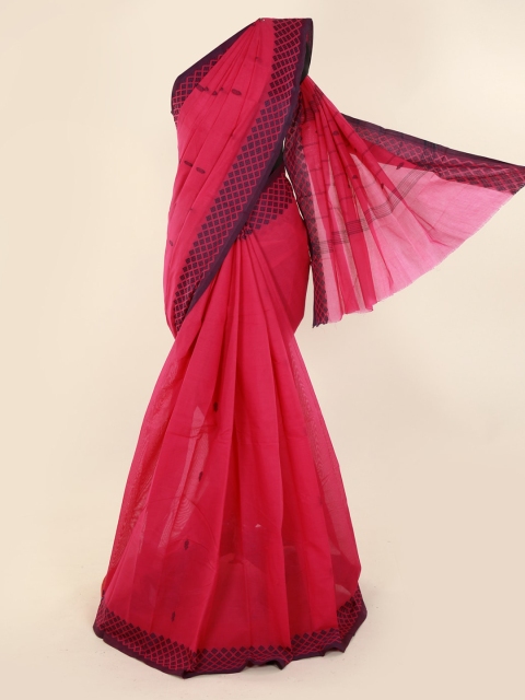

Pothys Pink Solid Pure Cotton Saree