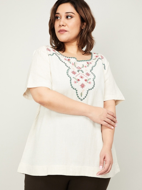 

nexus Women Beige Embroidered Top