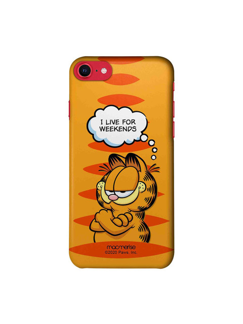

macmerise Yellow & Orange Living for Weekends Garfield iPhone SE (2020) Back Cover