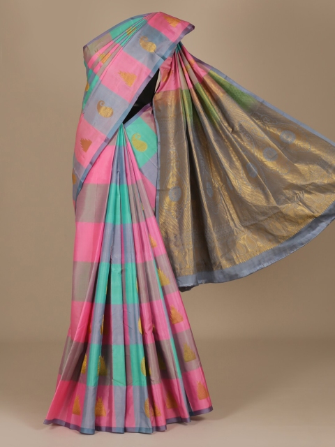 

Pothys Sea Green & Pink Pure Silk Woven Design Saree