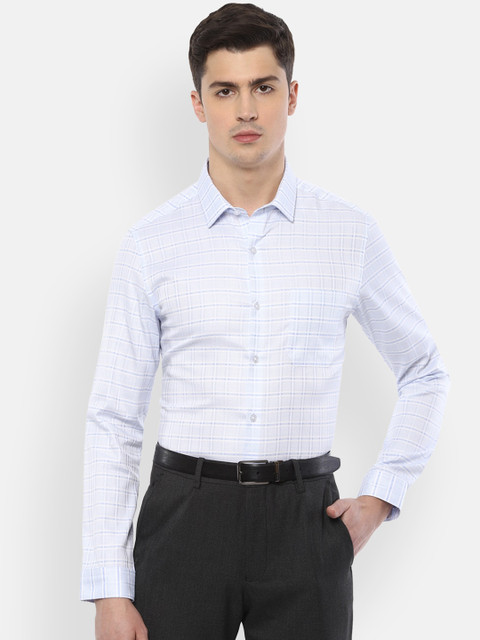 

Louis Philippe Permapress Men Blue Slim Fit Checked Casual Shirt