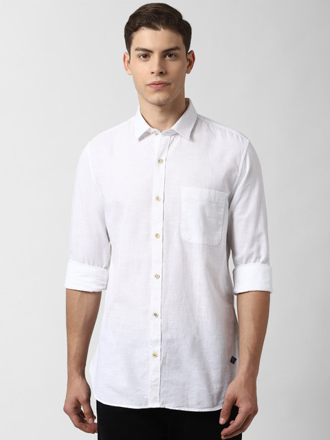 

Peter England Casuals Men White Slim Fit Solid Casual Shirt
