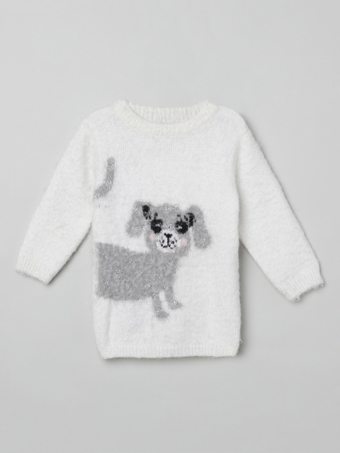 

max Girls Off-White Printed Sweatshirt