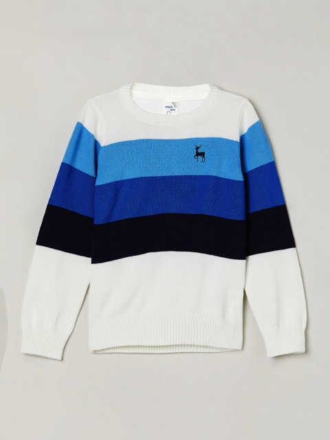 max Boys White Colourblocked Sweatshirt