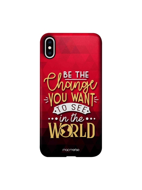 

macmerise Red & Black Be The Change iPhone XS Max Macmerise Illustrations Printed Back Cover