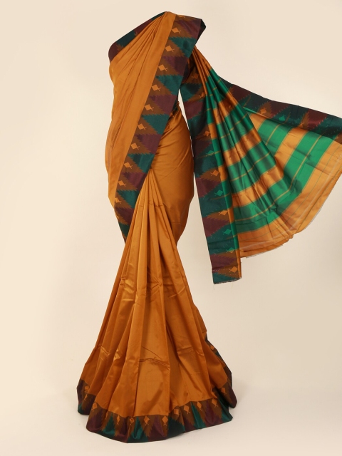

Pothys Mustard & Green Art Silk Solid Saree