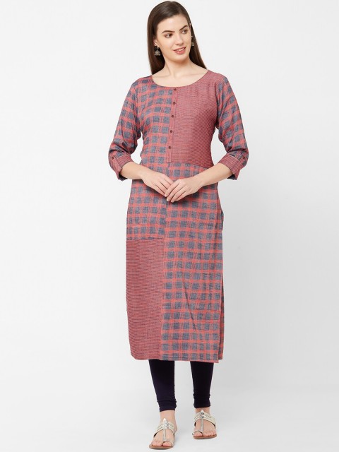

Juliet Women Pink Printed Straight Kurta