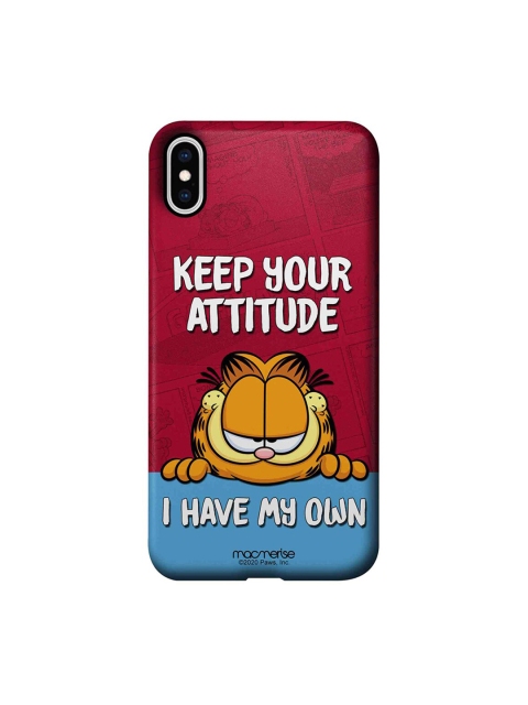 

macmerise Red & Blue Attitude Garfield iPhone XS Max Printed Back Cover
