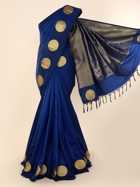 

Pothys Blue Printed Art Silk Saree