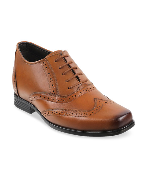 

DAVINCHI Men Tan Brown Solid Formal Leather Brogues