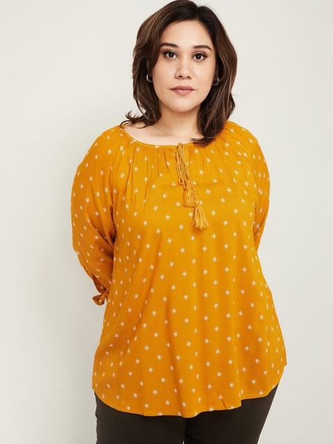 

nexus Women Mustard Printed Top