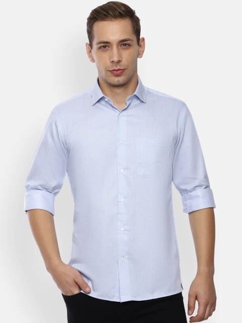 

Van Heusen Men Blue Regular Fit Checked Casual Shirt