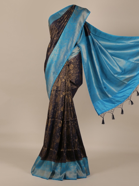 

Pothys Navy Blue Woven Design Jute Silk Saree