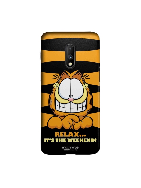 

macmerise Yellow & Black Weekend Garfield OnePlus 7 Back Case