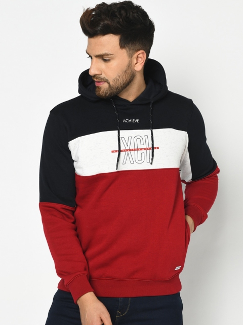 

Octave Men Red & White Colourblocked Sweatshirt