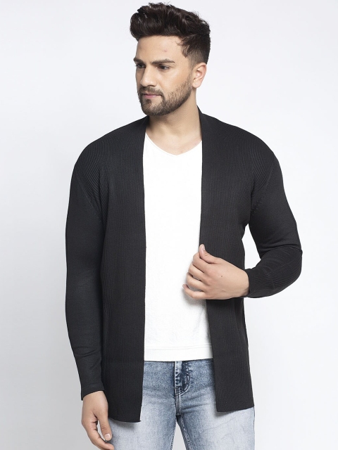 

Global Republic Men Black Solid Open Front Shrug